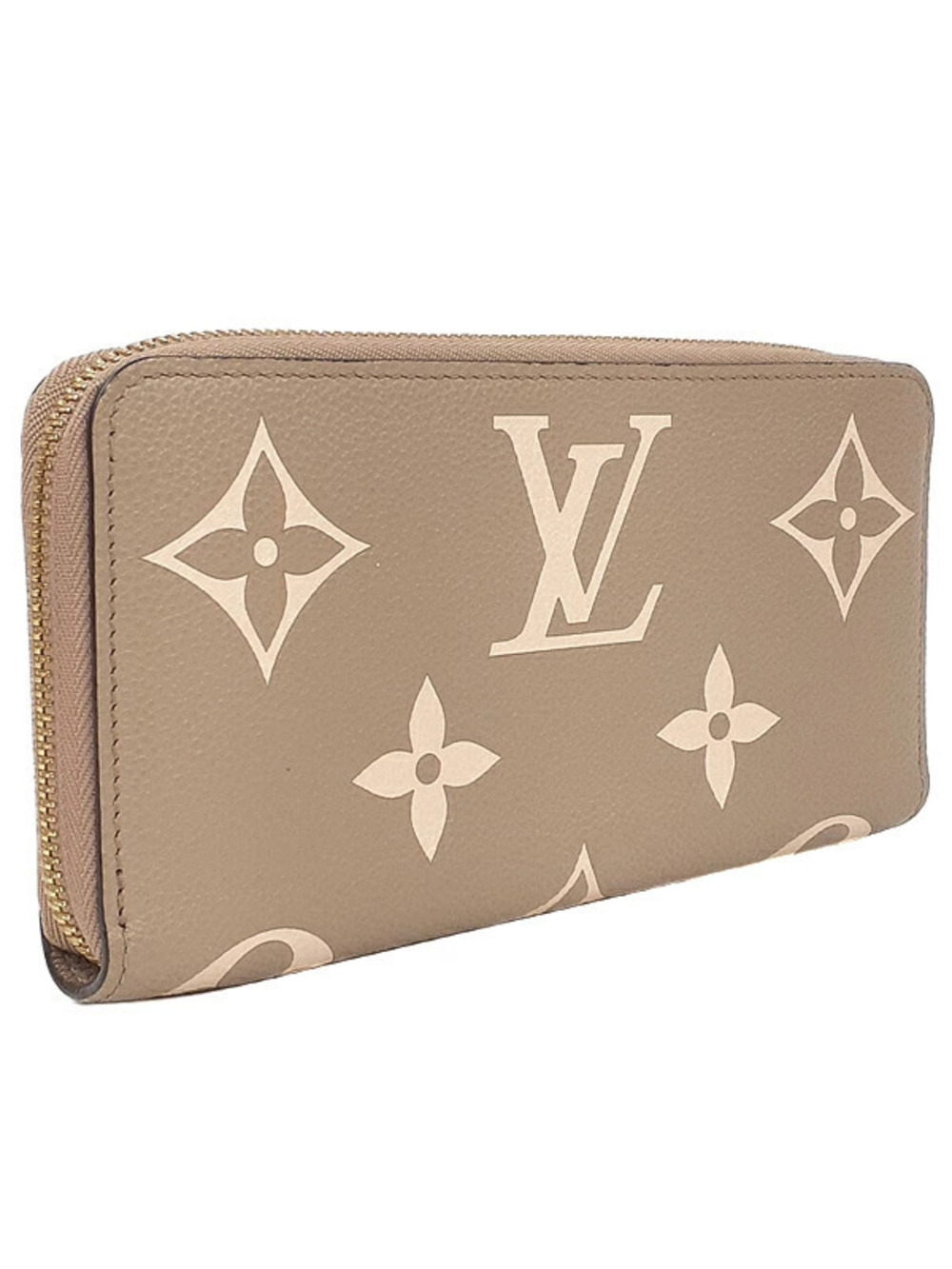 Louis Vuitton Monogram Empreinte Zippy Wallet Round Long Zipper Bicolor Brown
